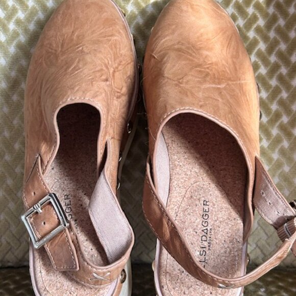 Free People x Kelsi Dagger Leather Stud Accent Cork Cushioned Norma Clogs NEW - Picture 16 of 16